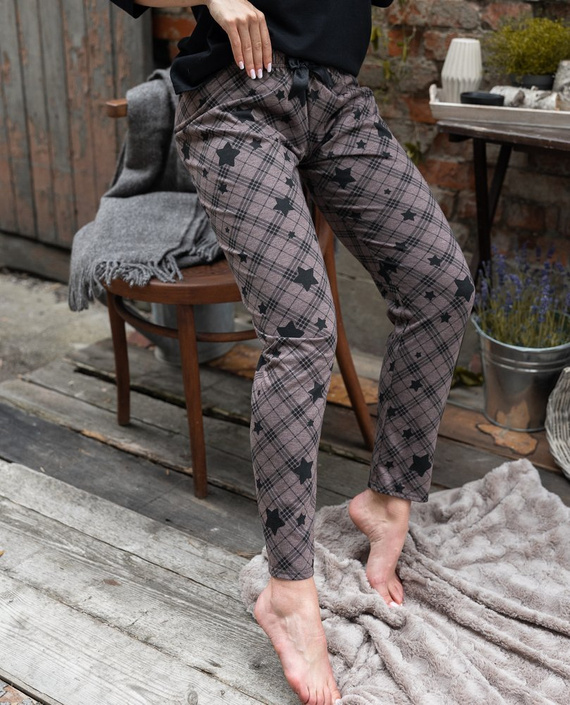 Sensis Reach For The Stars Dámske pyžamo - čierno-hnedé