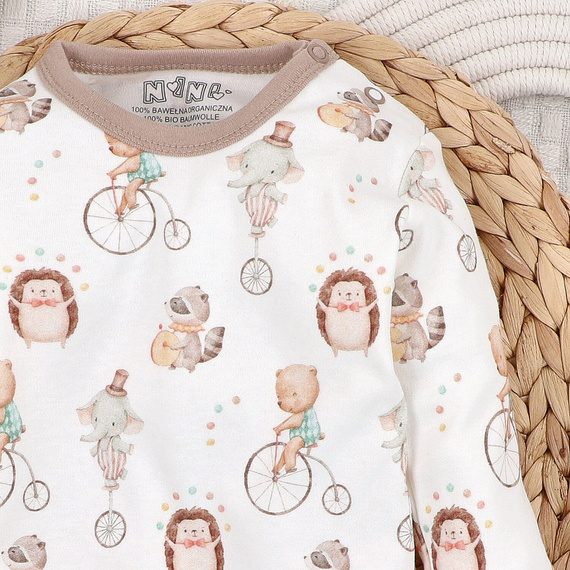 ABN-5583 Detské body Circus Baby od Nini - 100% organická bavlna, jemné na pokožke, poľská výroba