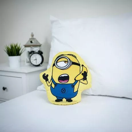 Poduška Minionek Banana Calling JF24 35x33 žltá plyšová hračka