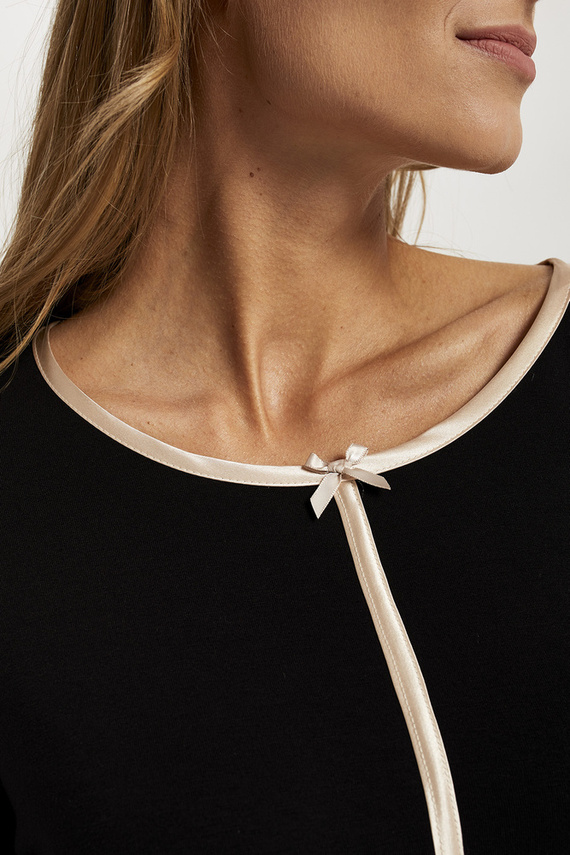 Guyana Dámske pyžamo s dlhým rukávom a dlhými nohavicami Italian Fashion - čierna/potlač