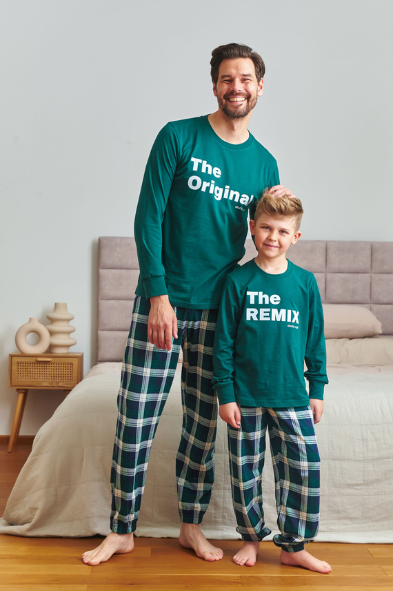 Doctor Nap 7342 - Detské unisex pyžamo "The Remix" | Rodinná kolekcia, poľská výroba - tmavomodré