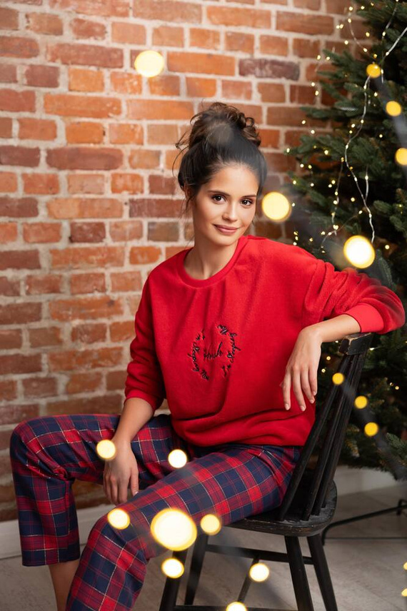 Dámske pyžamo Cordelia Sensis - tmavomodro-červené