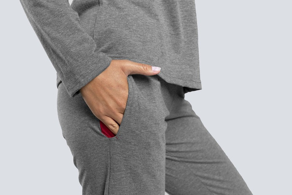 Dámske pyžamo Accent dĺžka. rukáv, dĺžka. nohavice Italian Fashion - tmavá melanž