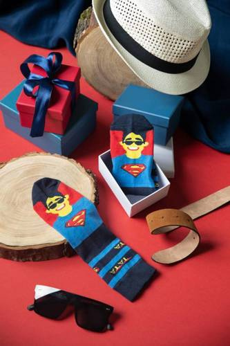 M41Z Super Dad Socks ponožky ponožky Talianska móda - námornícka modrá/farby