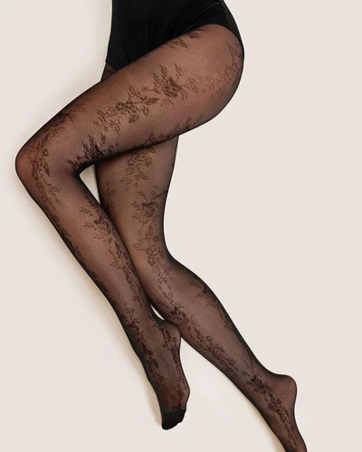 Pančuchové nohavice Gabriella Doris 30 den kvetinový vzor komfort