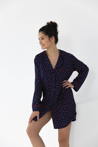 Nočná košeľa Sophia s rozopínaním od značky Sensis - tmavomodrá