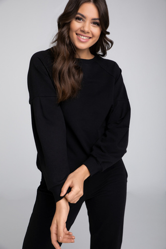 Parma Dámsky set s dlhým rukávom, nohavice Italian Fashion - čierny