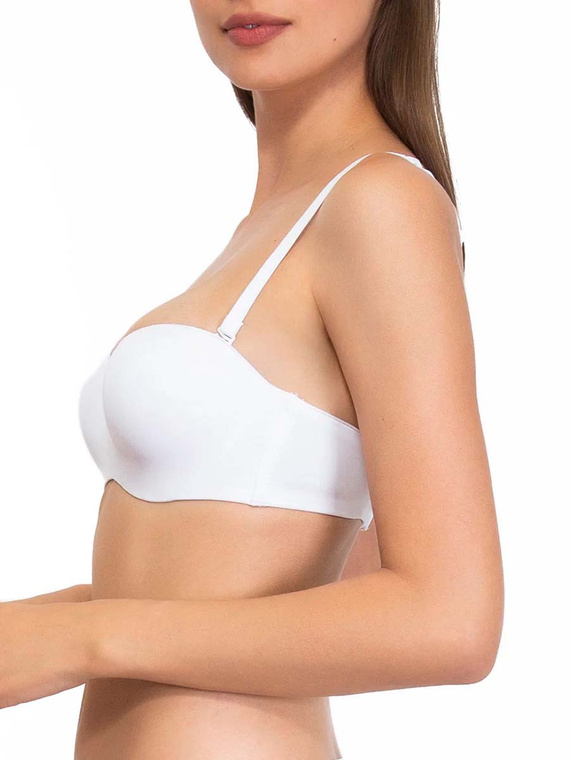 1580 Push-up podprsenka Fantastic - bandeau, mikrovlákno Sielei white