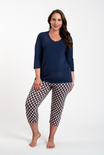 Milda Dámske pyžamo 3/4 rukávy, 3/4 nohavice Talianska móda
