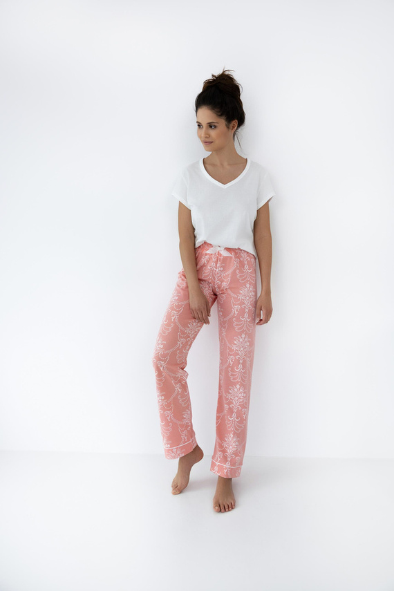 Dámske pyžamo Kalina Sensis - ecru a lososové