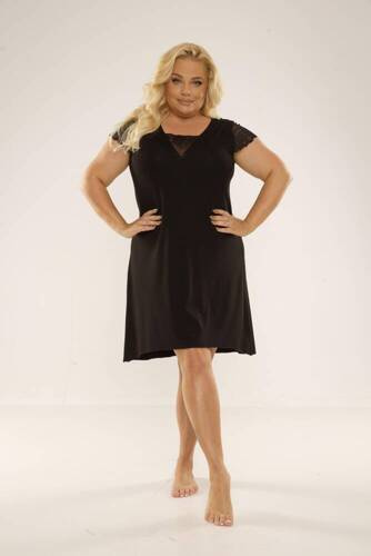 340 Nočná košeľa Fanny Plus Size Forex - čierna