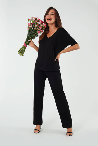 Soler Dámske dlhé nohavice Italian Fashion - čierne