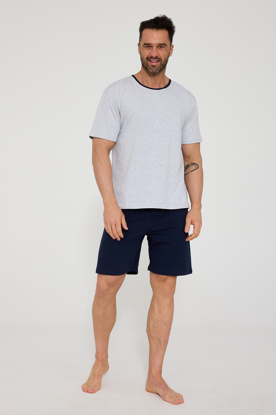 Cornette 338/53 pánske pyžamo sivé bavlna krátky rukáv komfort