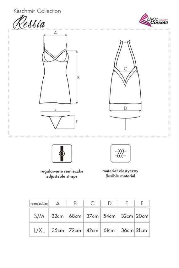 Ressia LC 90593 Súprava, košieľka a tangá LivCo Corsetti Fashion