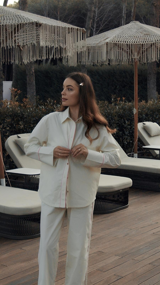 Dámske pyžamo Sensis Raven limetkové – bavlna, košeľa na gombíky a nohavice