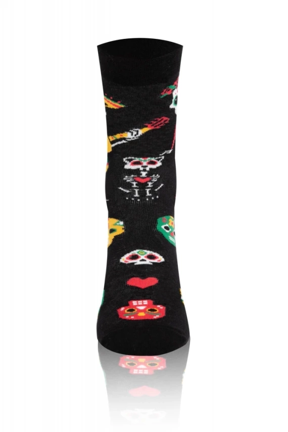 S134D Muerto Dlhé ponožky Italian Fashion - čierne