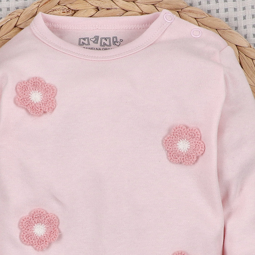 NINI LITTLE FLOWERS detské body z organickej bavlny s výšivkou kvetov ABN-5762/JRO