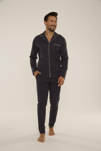 729 Norberto Pánske pyžamo De Lafense - grafitové