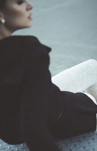 1235 Perse pančuchy Gabriella ecru- ornament 60 den, 3D technológia