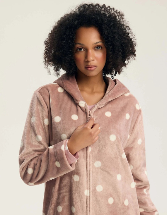 Henderson Ladies Grimma 45428 Dámsky župan s kapucňou na zips mauve