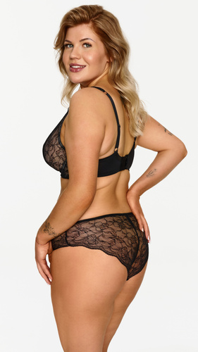 2608 Podprsenka Lupoline - čierna čipkovaná podprsenka s kosticami