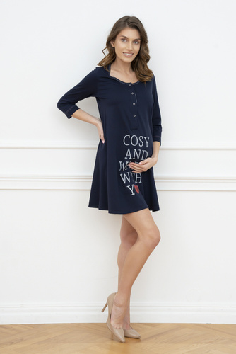 Balm tričko pre tehotné a dojčiace ženy. 3/4 rukáv Italia Fashion - námornícka modrá