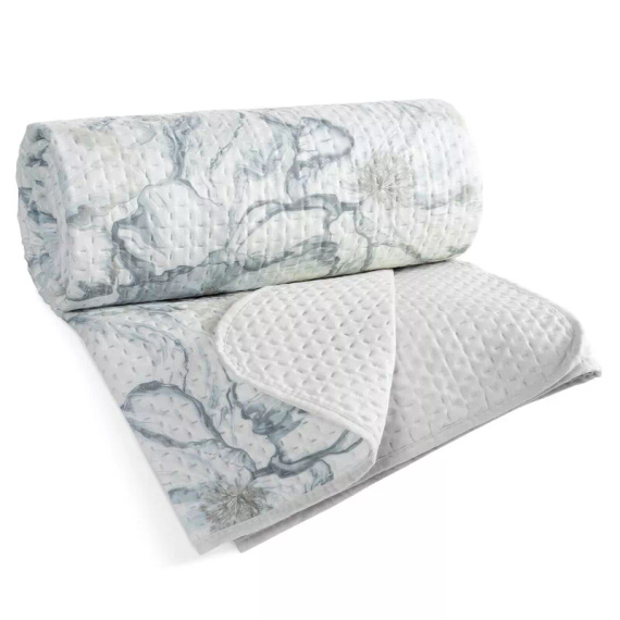 Prehoz na posteľ Eurofirany Lisa biely 100 % polyester elegantný prehoz na posteľ