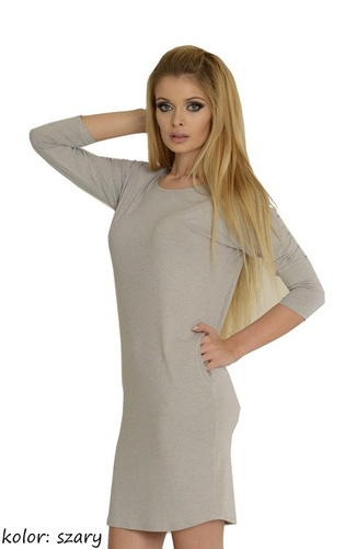 543 Paula nočná košeľa 7/8 rukáv - svetlý melír