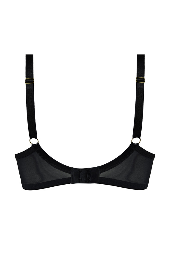 19252 Mediolano Spider Soft Bra - zmyselná, čierna čipka | Ozdobné pásiky vytvárajúce pavučinu | Ideálne pre veľké poprsie