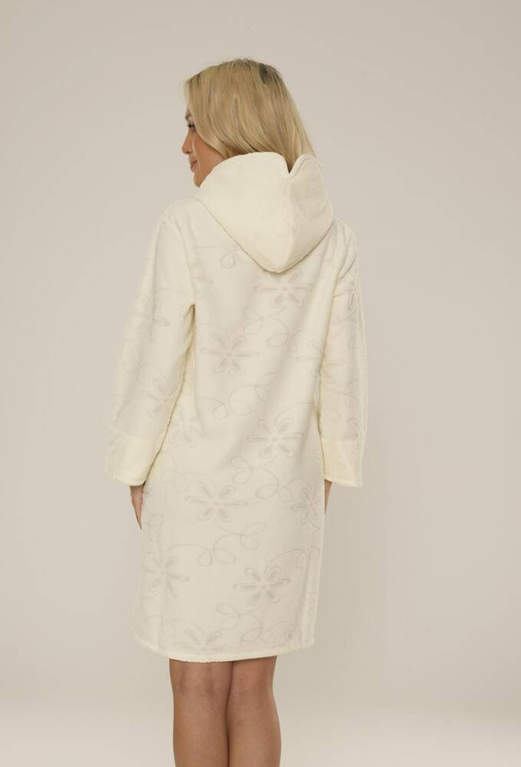 409 Žakárový krátky dámsky župan De Lafense - ecru