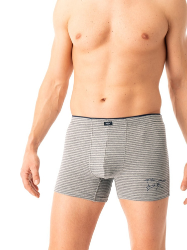 Pánske boxerky Key MXH 354 sivé - bavlnené, pohodlné a priedušné