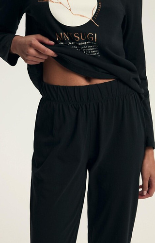 43727 Dairoku Henderson dámske pyžamo čierne - bavlna, dĺžka. rukávy a nohavice