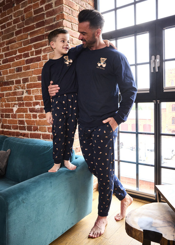 939/300 Big Boss Cornette - pánske pyžamo tmavomodré, bavlna, s potlačou