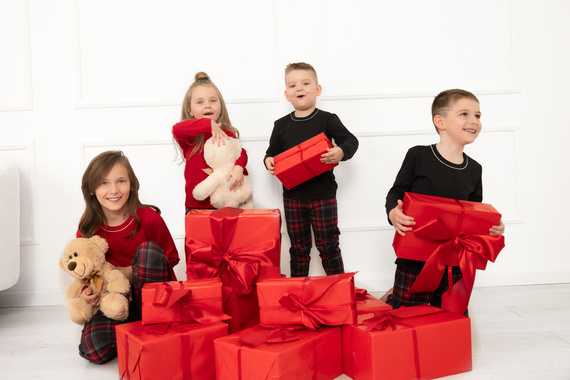 Rusoli detské pyžamo Italian Fashion dark melange - bavlna, dlhé, vianočný vzor