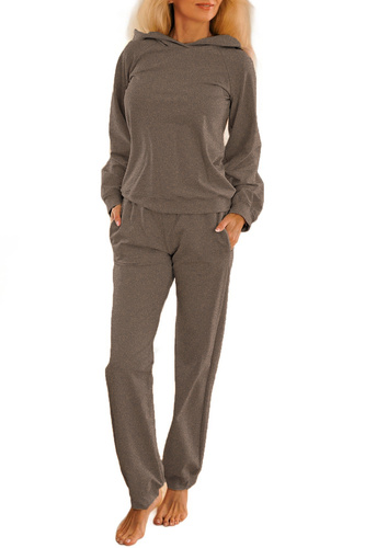 Brav dámske tepláky Mirale | Pohodlná bavlnená súprava | Poľská produkcia - sivá