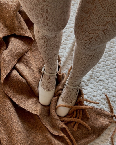 Bavlnené pančuchy Gabriella Cashmir vz.105 150 den latte/odtieň béžovej – teplé, dierkované