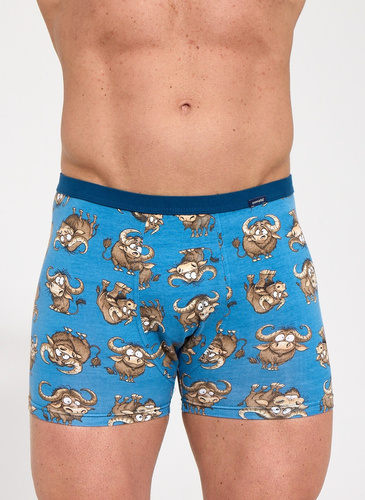 Pánske boxerky Cornette Tattoo 280/262 Bulls modré bavlnené