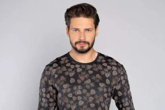 Pinus Pánske pyžamo s dlhým rukávom, dlhé nohavice Italian Fashion- print/graphite