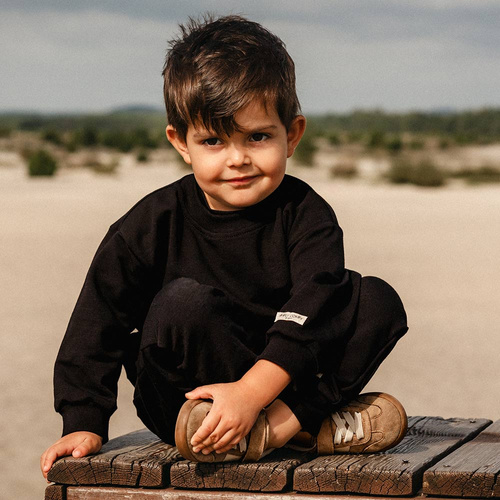 Simply Comfy Detská mikina Eevi - oversize, 100% bavlna, čierna