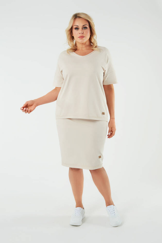 Dámska midi sukňa Stella Italian Fashion - béžová