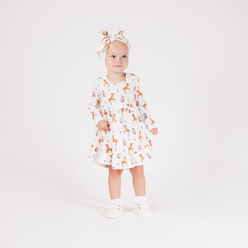 216166 Lala - Dievčenské šaty Nicol, bavlna, dlhý rukáv, jelenia koža