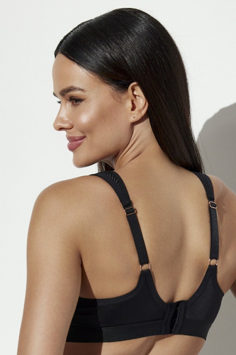 Biustonosz Soft Ava 2307 Comfort Bra čierny s kosticami pre veľké prsia