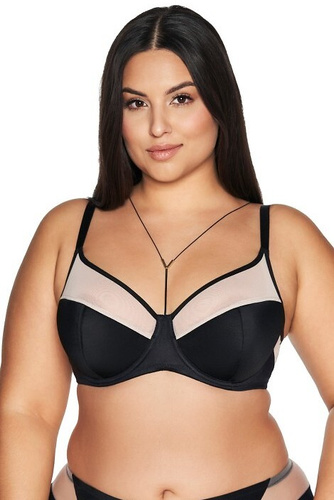 2135 Polomäkká podprsenka Ava s polstrovanými vankúšikmi - čierna
