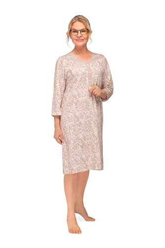 Bavlnená nočná košeľa Lidia II 270 Martel listy výstrih V