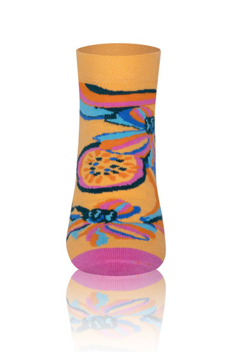 S141S Ponožky Zanzi Italian Fashion - rozstrapatené/žlté/ružové