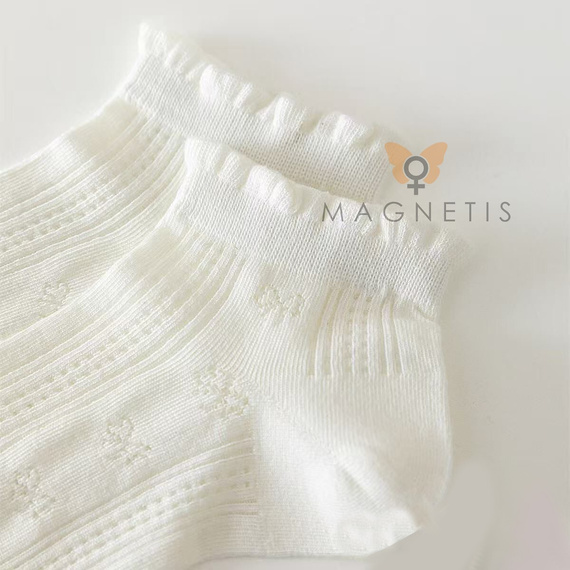 Dámske bavlnené ťapky Magnetis CC-251102 ecru s jemným vzorom