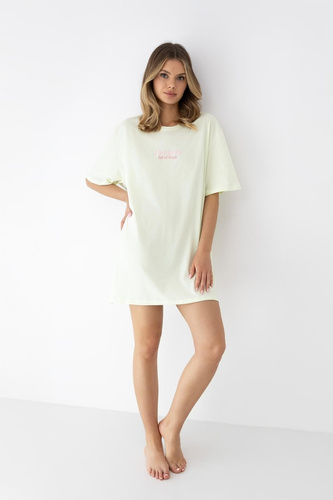 Nočná košeľa Savanna Sensis limetková bavlnená ľahká pohodlná