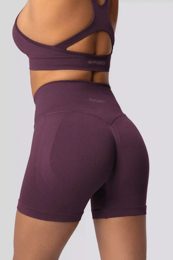 Spaio PUSH-UP PRO modelujúce bezšvové šortky fitness vysoký pás plum