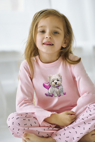 Dievčenské pyžamo Clara 3488,3489 Taro pink- bavlna, dlhý rukáv