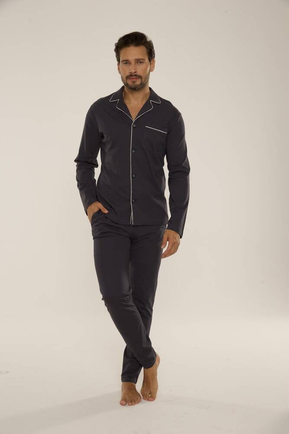 729 Norberto Pánske pyžamo De Lafense - grafitové